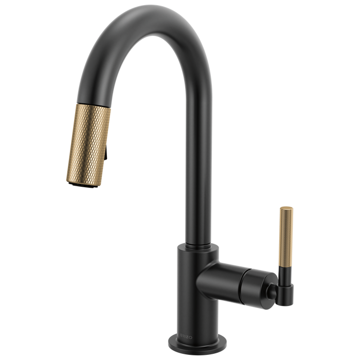 Brizo Litze 63943LF Pull-Down Prep Faucet with Arc Spout - Knurled Handle