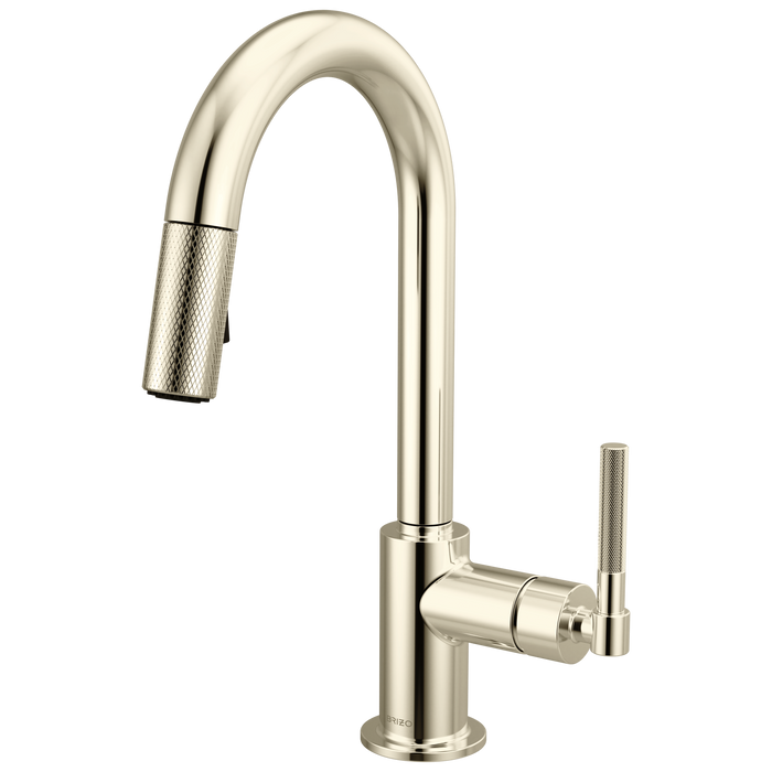 Brizo Litze 63943LF Pull-Down Prep Faucet with Arc Spout - Knurled Handle