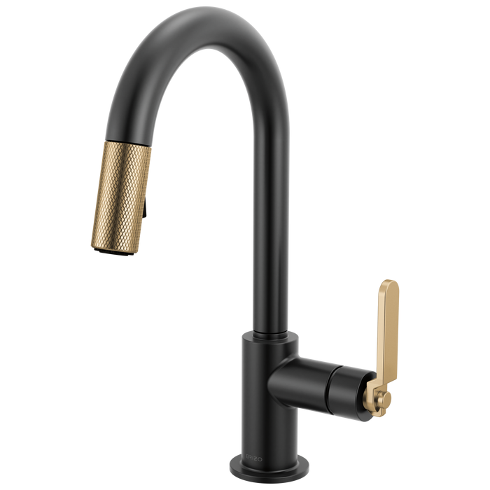 Brizo Litze 63944LF Pull-Down Prep Faucet with Arc Spout - Industrial Handle