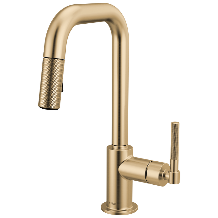 Brizo Litze 63953LF Pull-Down Prep Faucet with Square Spout - Knurled Handle