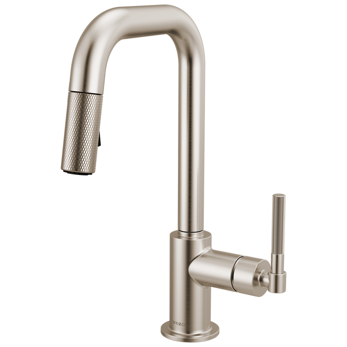 Brizo Litze 63953LF Pull-Down Prep Faucet with Square Spout - Knurled Handle