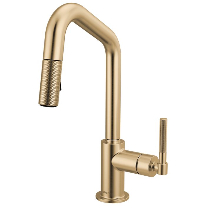 Brizo Litze 63963LF Pull-Down Prep Faucet with Angle Spout - Knurled Handle