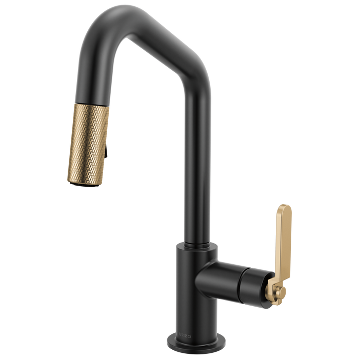 Brizo Litze 63964LF Pull-Down Prep Faucet with Angle Spout - Industrial Handle