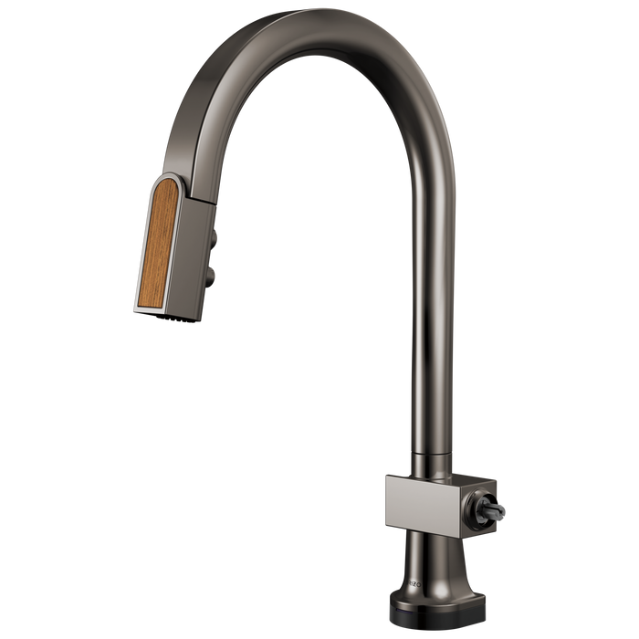 Brizo Frank Lloyd Wright 64022LF SmartTouch Pull-Down Kitchen Faucet with Arc Spout and Wood Wand - Less Handle