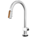 Brizo Frank Lloyd Wright 64022LF SmartTouch Pull-Down Kitchen Faucet with Arc Spout and Wood Wand - Less Handle