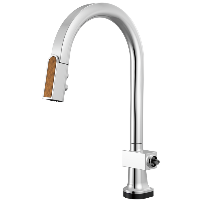 Brizo Frank Lloyd Wright 64022LF SmartTouch Pull-Down Kitchen Faucet with Arc Spout and Wood Wand - Less Handle