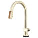 Brizo Frank Lloyd Wright 64022LF SmartTouch Pull-Down Kitchen Faucet with Arc Spout and Wood Wand - Less Handle