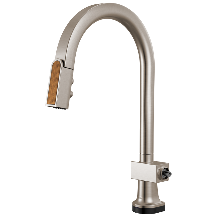 Brizo Frank Lloyd Wright 64022LF SmartTouch Pull-Down Kitchen Faucet with Arc Spout and Wood Wand - Less Handle
