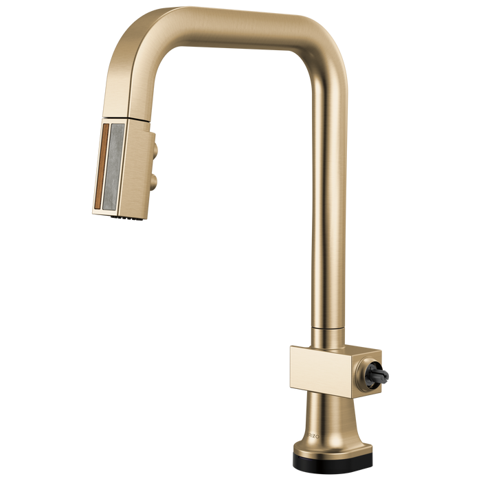 Brizo Frank Lloyd Wright 64023LF SmartTouch Pull-Down Kitchen Faucet with Square Spout and Wood/Concrete Wand - Less Han