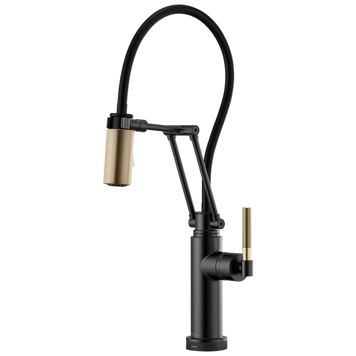 SmartTouch Articulating Kitchen Faucet with Knurled Handle