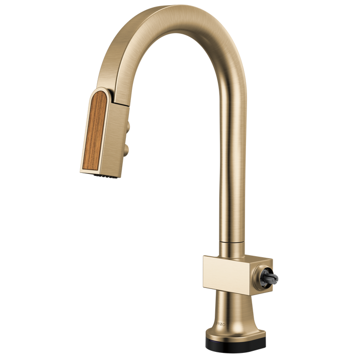 Brizo Frank Lloyd Wright 64922LF SmartTouch Pull-Down Prep Faucet with Arc Spout and Wood Spout - Less Handle