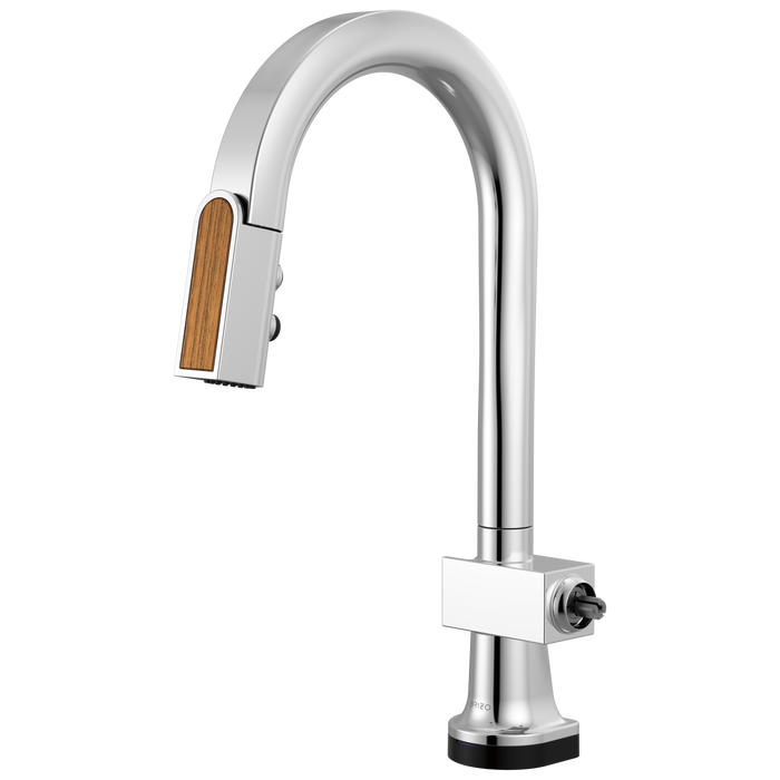 Brizo Frank Lloyd Wright 64922LF SmartTouch Pull-Down Prep Faucet with Arc Spout and Wood Spout - Less Handle