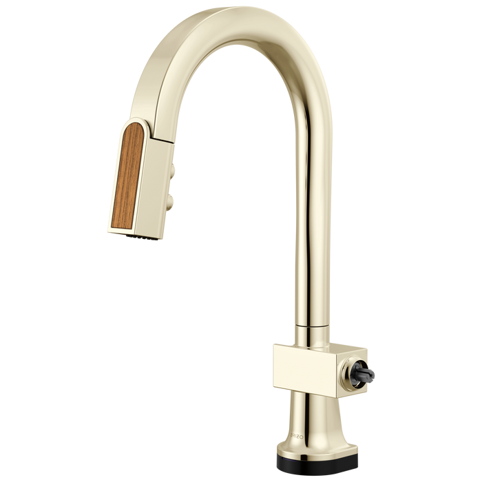 Brizo Frank Lloyd Wright 64922LF SmartTouch Pull-Down Prep Faucet with Arc Spout and Wood Spout - Less Handle