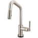 Brizo Litze 64963LF Smarttouch Pull-Down Prep Faucet with Angle Spout - Knurled Handle