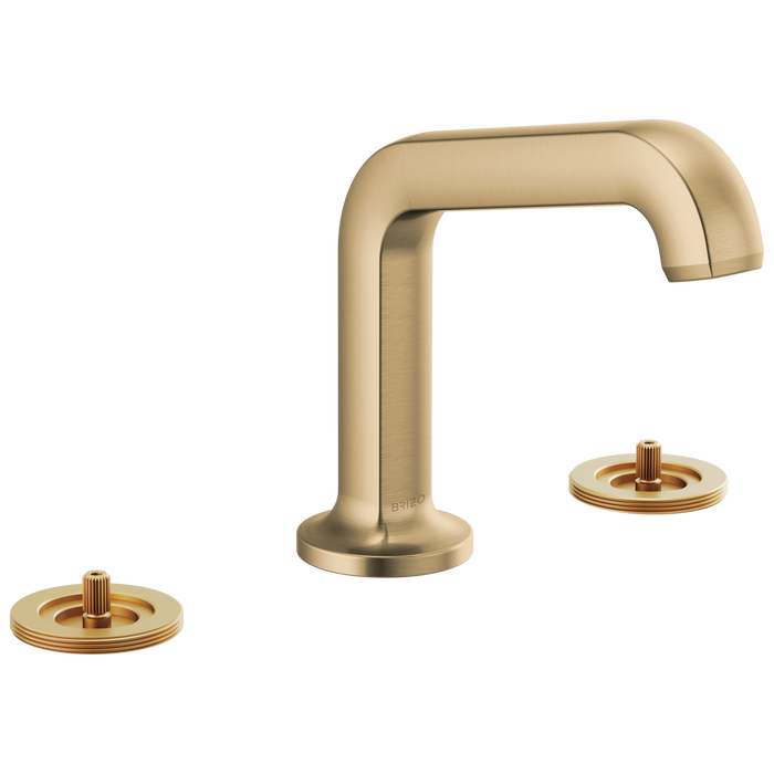 Brizo Kintsu 65307LF Widespread Lavatory Faucet with Angled Spout - Less Handles 1.5 GPM, Luxe Gold