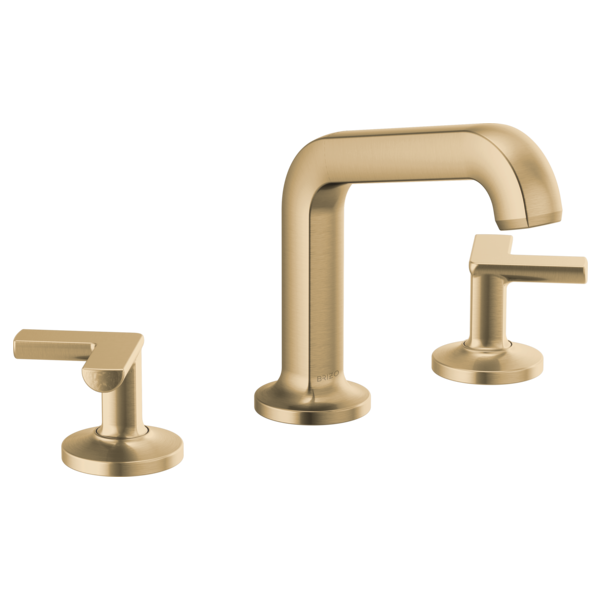 Brizo Kintsu 65307LF Widespread Lavatory Faucet with Angled Spout - Less Handles 1.5 GPM, Luxe Gold