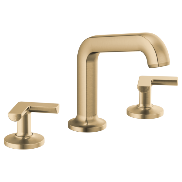 Brizo Kintsu 65307LF Widespread Lavatory Faucet with Angled Spout - Less Handles 1.5 GPM, Luxe Gold