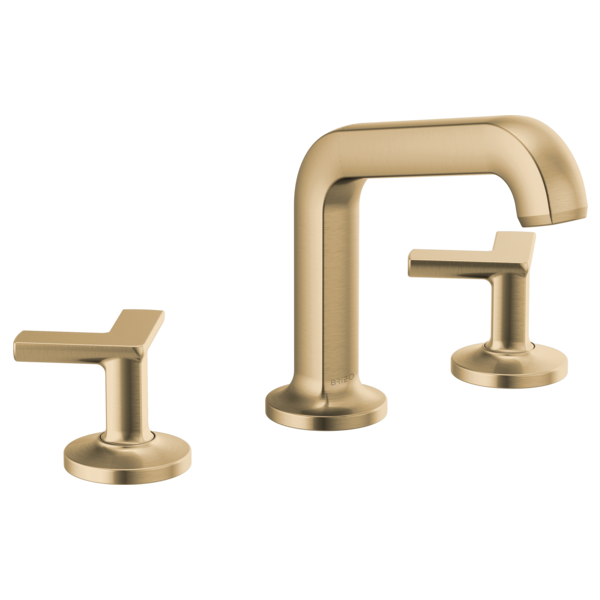 Brizo Kintsu 65307LF Widespread Lavatory Faucet with Angled Spout - Less Handles 1.5 GPM, Luxe Gold