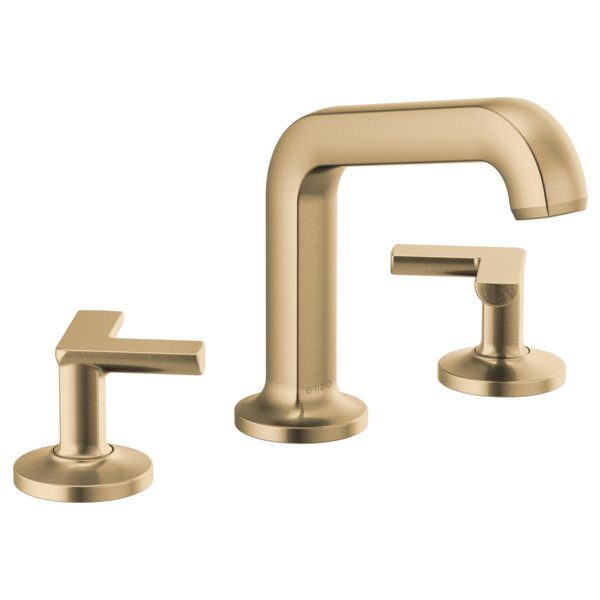 Brizo Kintsu 65307LF Widespread Lavatory Faucet with Angled Spout - Less Handles 1.5 GPM, Luxe Gold