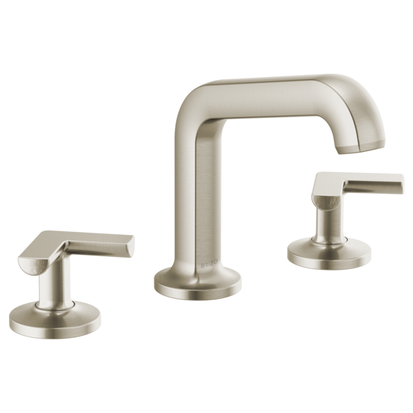 Brizo Kintsu 65307LF Widespread Lavatory Faucet with Angled Spout - Less Handles 1.5 GPM, Luxe Nickel
