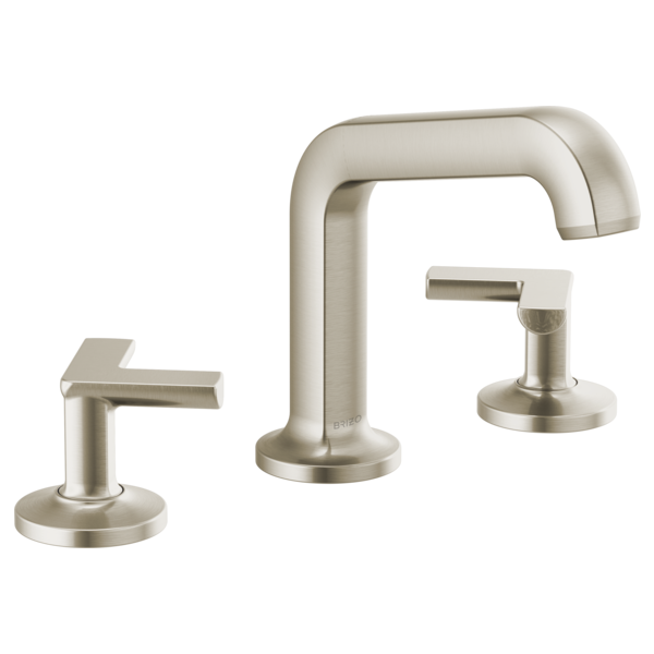 Brizo Kintsu 65307LF Widespread Lavatory Faucet with Angled Spout - Less Handles 1.5 GPM, Luxe Nickel