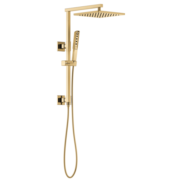 Brizo Essential Shower 81399 12" Linear Square Single-Function Raincan Shower Head - 1.75 GPM, Polished Gold