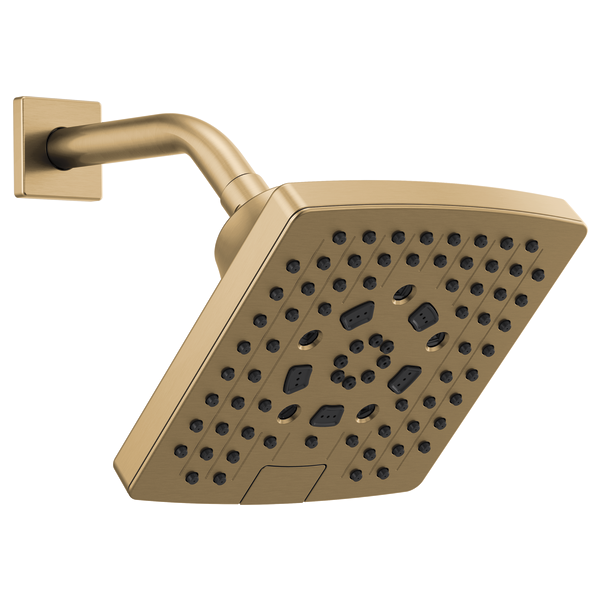 Brizo Essential Shower 87406 7” Linear Square H20Kinetic Multi-Function Wall Mount Showerhead, Luxe Gold