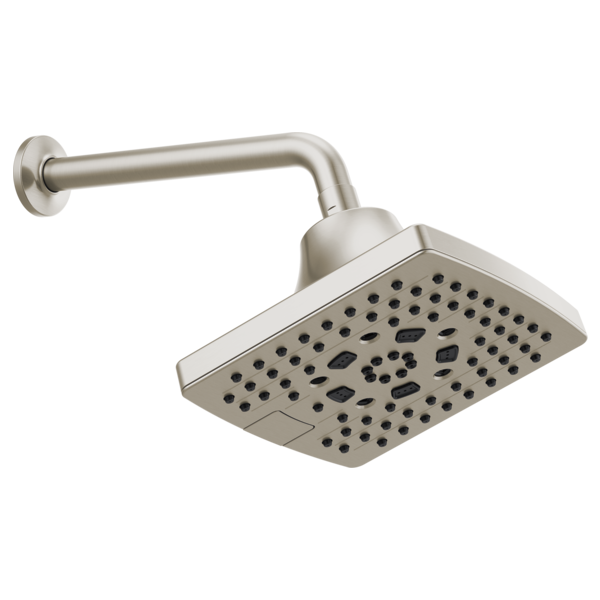 Brizo Essential Shower 87406 7” Linear Square H20Kinetic Multi-Function Wall Mount Showerhead, Luxe Nickel