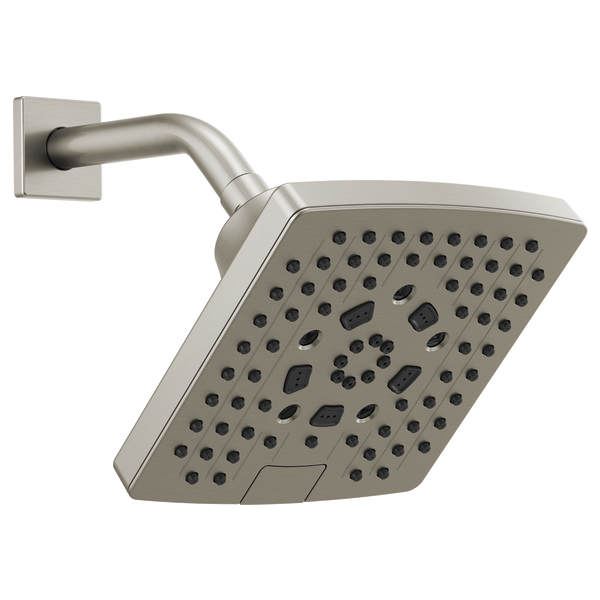 Brizo Essential Shower 87406 7” Linear Square H20Kinetic Multi-Function Wall Mount Showerhead, Luxe Nickel