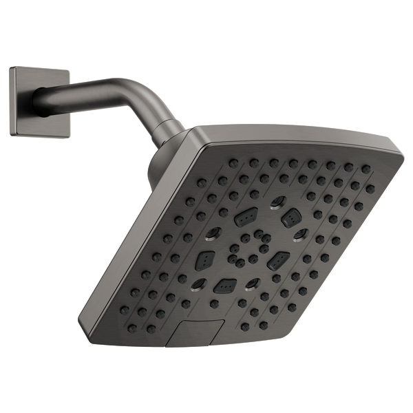 Brizo Essential Shower 87406 7” Linear Square H20Kinetic Multi-Function Wall Mount Showerhead, Luxe Steel