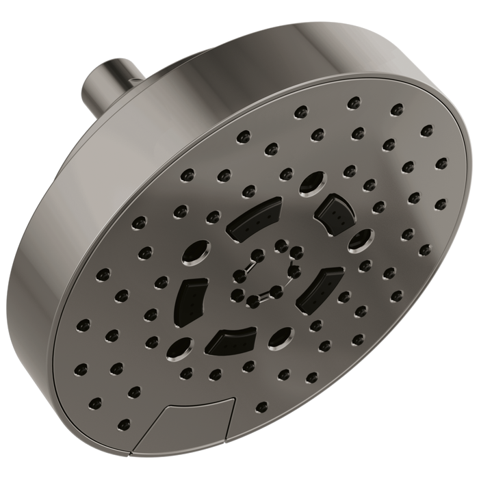 Brizo Essential Shower 87492 7" Linear Round H2Okinetic Multi-Function Wall Mount Shower Head - 1.75 GPM, Brilliance Black Onyx