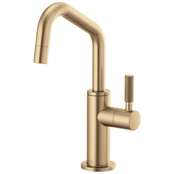 Brizo Litze 61363LF Beverage Faucet with Angled Spout and Knurled Handle, luxe gold