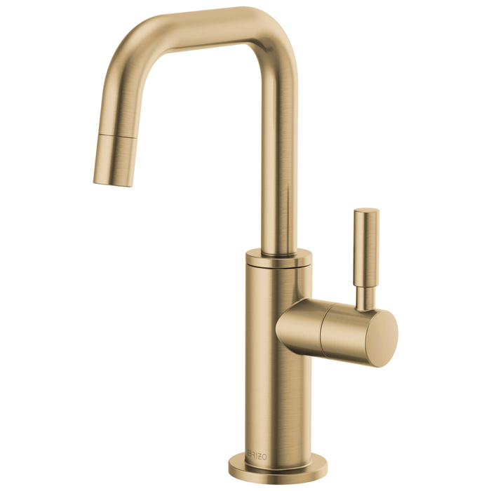 Brizo Odin 61365LF Beverage Faucet with Square Spout, luxe gold