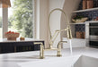 Brizo Rook 62174LF Articulating Bridge Faucet with Finished Hose