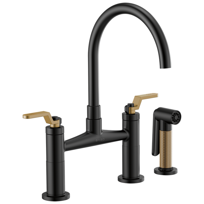 Brizo Litze:62544LF Bridge Faucet with Arc Spout and Industrial Handle