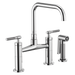 Brizo Litze: Bridge Faucet with Square Spout and Knurled Handle
