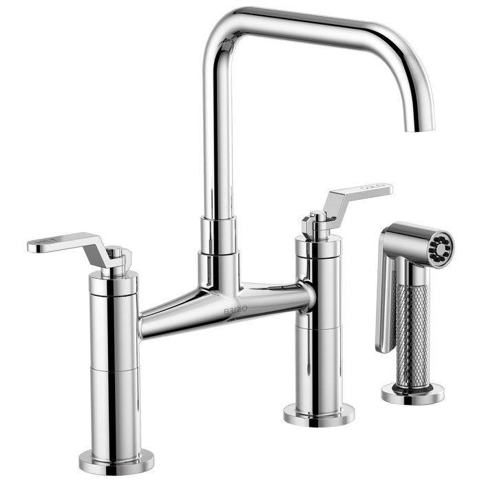 Brizo Litze:62554LF Bridge Faucet with Square Spout and Industrial Handle