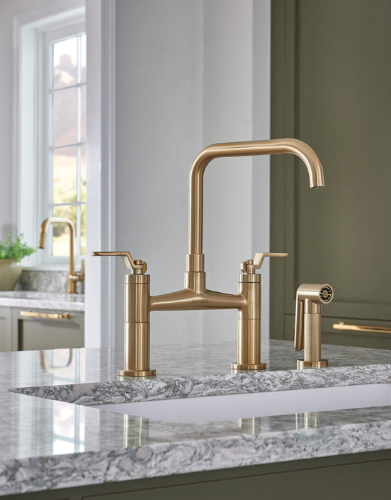 Brizo Litze:62554LF Bridge Faucet with Square Spout and Industrial Handle