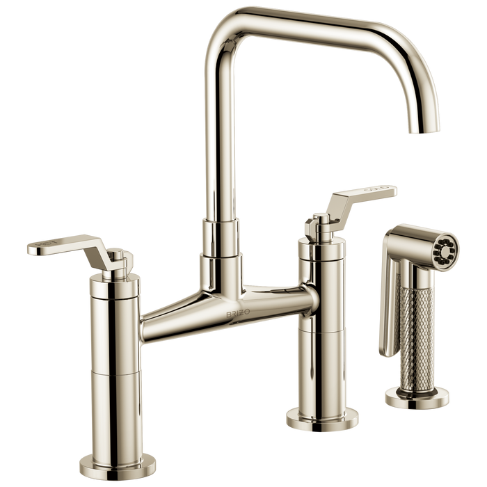 Brizo Litze:62554LF Bridge Faucet with Square Spout and Industrial Handle
