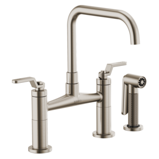 Brizo Litze:62554LF Bridge Faucet with Square Spout and Industrial Handle