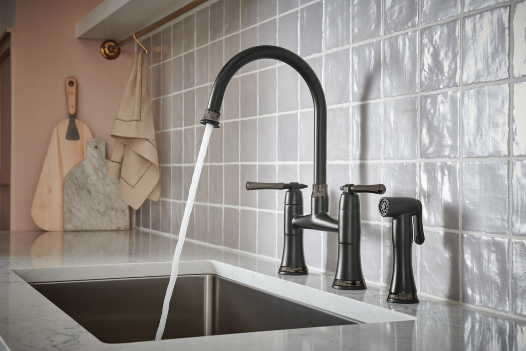 Brizo Tulham 62558LF Bridge Kitchen Faucet with Side Sprayer