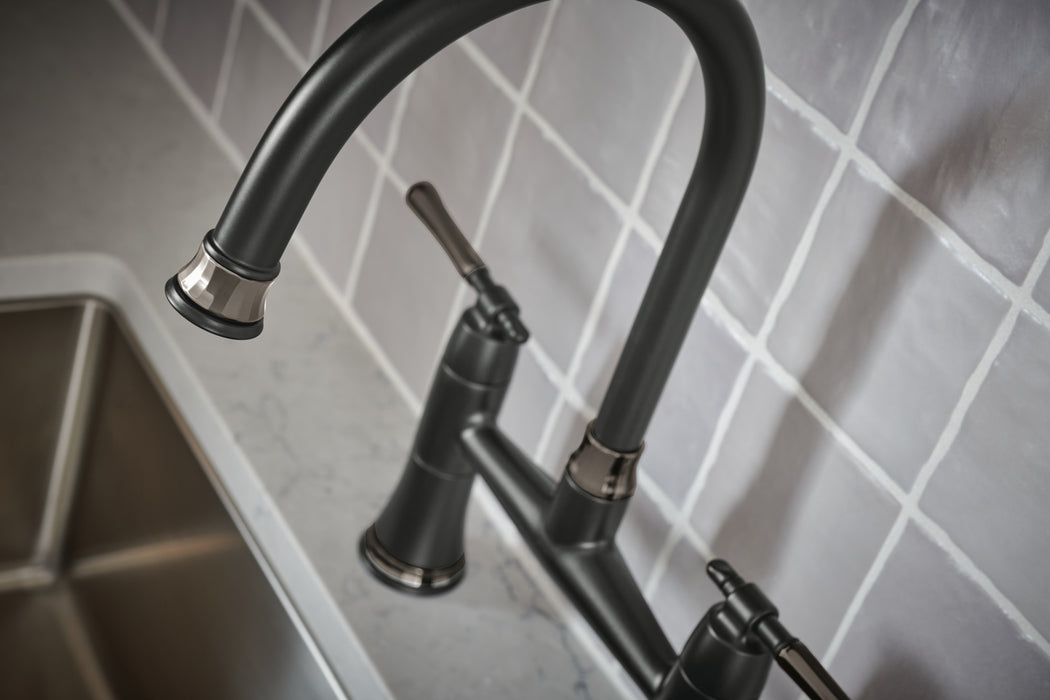 Brizo Tulham 62558LF Bridge Kitchen Faucet with Side Sprayer