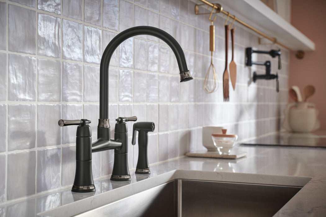 Brizo Tulham 62558LF Bridge Kitchen Faucet with Side Sprayer