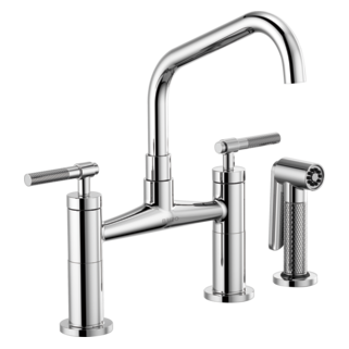 Brizo Litze 62563LF Bridge Faucet with Angled Spout and Knurled Handle
