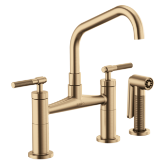 Brizo Litze 62563LF Bridge Faucet with Angled Spout and Knurled Handle