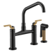 Brizo Litze: Bridge Faucet with Angled Spout and Industrial Handle