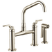 Brizo Litze: Bridge Faucet with Angled Spout and Industrial Handle