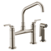 Brizo Litze: Bridge Faucet with Angled Spout and Industrial Handle