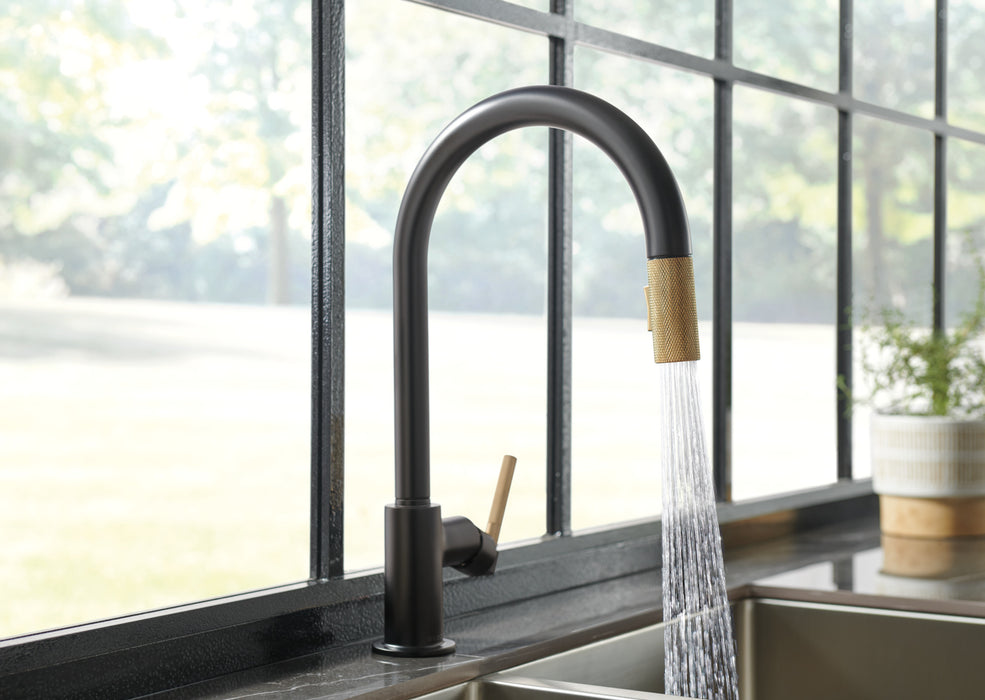Brizo Litze 63043LF Pull-Down Faucet with Arc Spout and Knurled Handle