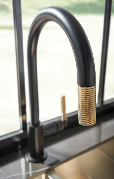 Brizo Litze:63043LF Pull-Down Faucet with Arc Spout and Knurled Handle